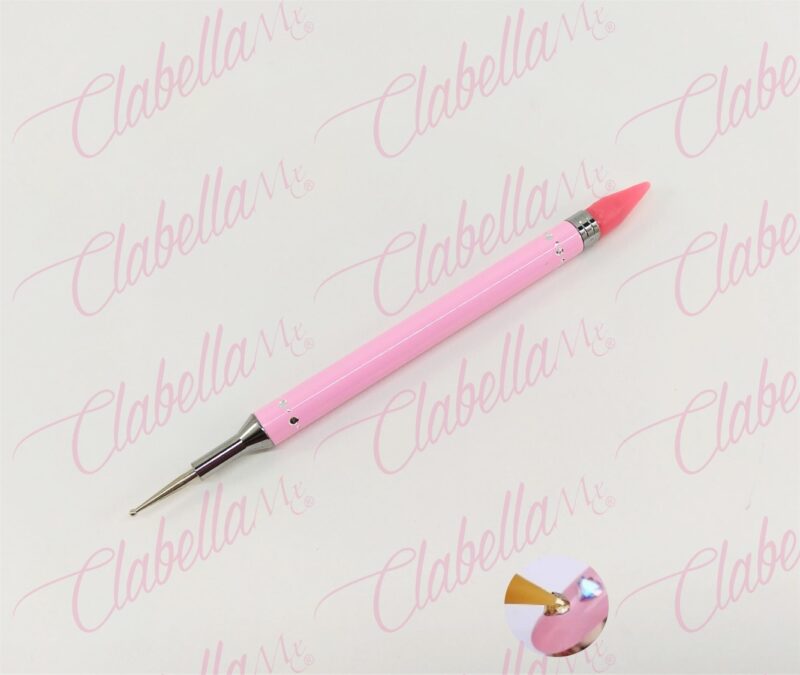 Katana colores pastel para recoger cristales para uñas 13 cm con punta de cera y metálica con estuche de plástico rígido por pieza, surtido. (PB)