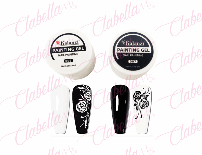 Gel Kalanzi uv/led painting blanco y negro para uñas 2 piezas de 8ml por par  KLZ-M005 (No spider, painting)