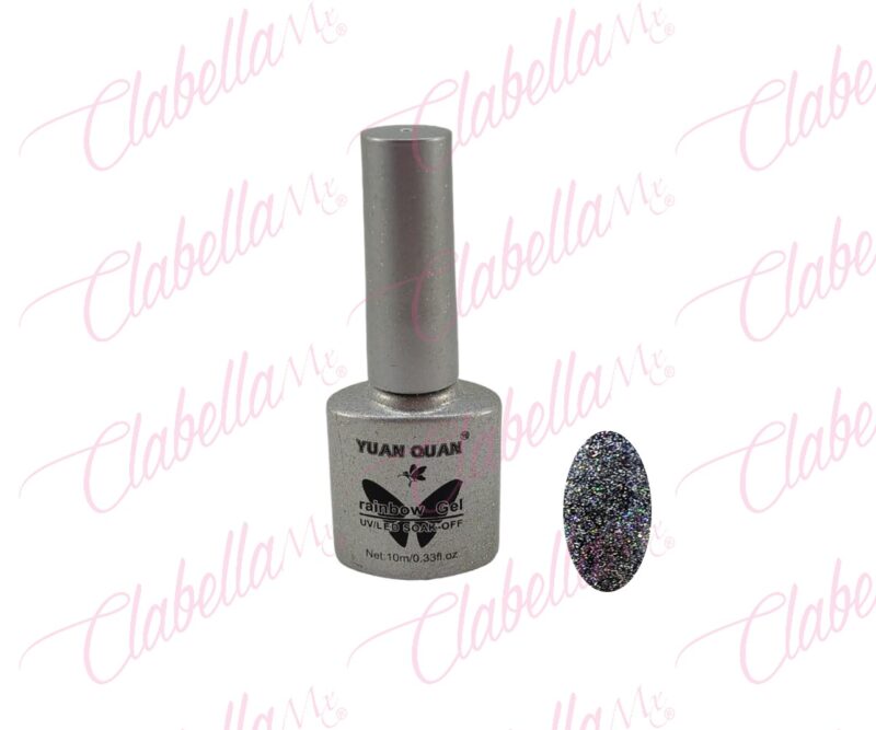 Gel Yuan Quan uv/led top Rainbow efecto unicornio (Glitter fino)  para uñas 10 ml por pieza A-L146