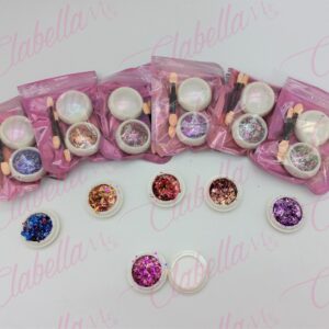 Efecto 2 in 1 FLAKE y AURORA para uñas 12 sobres con 2 frascos de 1/8oz y aplicador por paquete A-LQ15