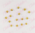 Decoración CRISTAL FIGURAS de plástico AMARILLO CANARIO  para uñas aprox 25 piezas por sobre, surtido MC22-C19