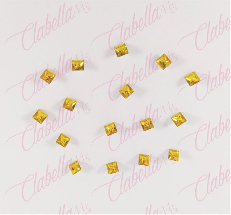 Decoración CRISTAL FIGURAS de plástico AMARILLO CANARIO  para uñas aprox 25 piezas por sobre, surtido MC22-C19