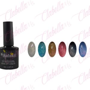 Geles Kalanzi uv/led cat disco (efecto ojo de gato con glitter fino) para uñas  6 piezas de 10ml por gama (Se necesita imán)