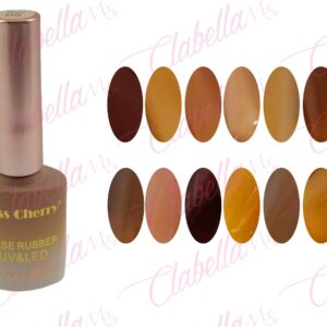Geles Miss cherry uv/led base rubber nude para uñas 12 piezas de 10ml por gama, 106MC-1206