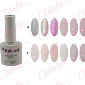 Geles Kalanzi uv/led base color rubber lechoso para uñas 6 piezas de 10ml por gama KLZ-Q077 ESPECIFICAR:
