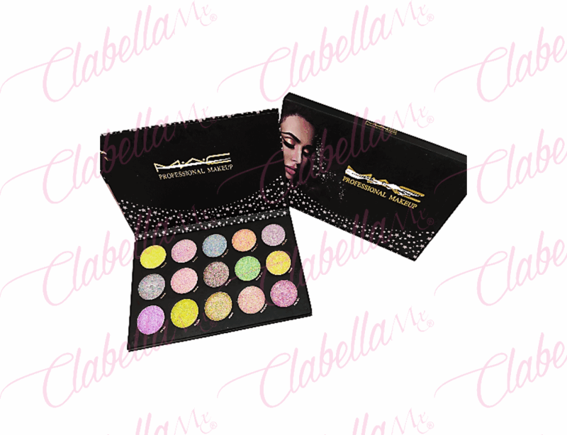 Sombras para ojos paleta aprox de 22x11cm con 8 tonos de 4.5x4.5cm  por pieza (PB)