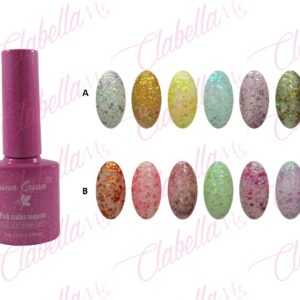 Geles Yuan Quan uv/led Fish scales (escamas) tipo lentejuelas para uñas  6 piezas de 10ml por gama A-L131 (PB)ESPECIFICAR: