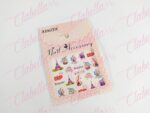 Decoración sticker tattoo de PARÍS para uñas aprox de 9.5x6.5cm por planilla, surtido (Uña parcial, NO completa)