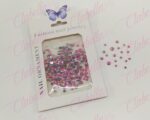 Decoración CRISTALde plástico colorROSA MEXICANO CAMALEON en diferentes tamaños para uñas, aprox 600 piezas en sobre de 11.5x7cm, Q22-G1 (Rosa mexicano camaleón)