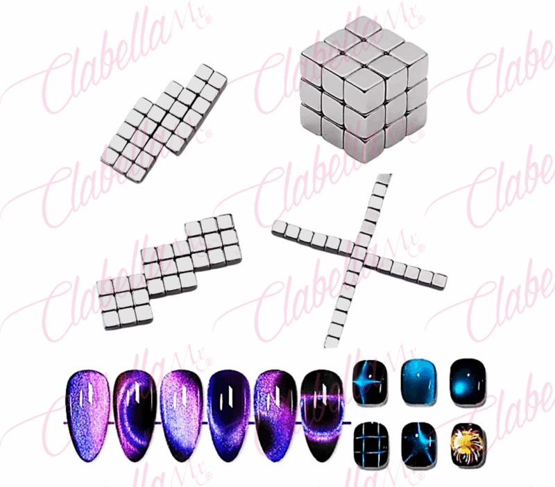 Imán para efecto ojo de gato en uñas aprox de 4mm paquete con 27 piezas (Oferta)