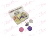 Limas de repuesto con punta podo disco de 2.5x2.5cm para uñas,  3 granos diferentes 80, 120,180 con 20 piezas de cada medida, total 60 piezas en estuche aprox de 9x6cm  piezas KLZ-D132