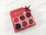 Efecto Pinky iva UNICORNIO, ESPEJO, AZUCAR, GLITTER Y FLAKE ROJO para uñas 6 piezas de 1/8 por paquete sin estuche. SZ-LQ24