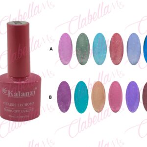 Geles Kalanzi uv/led  algodón de azúcar lechoso con glitter  (Cotton candy) para uñas 6 piezas de 10ml por gama KLZ-Q030 (PB) ESPECIFICAR: