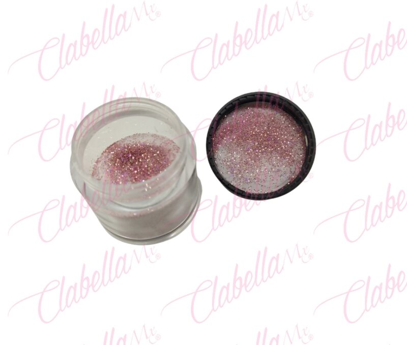Acrílico transparente con glitter  para uñas 10gr-1/4oz por pieza (PB)ESPECIFICAR: