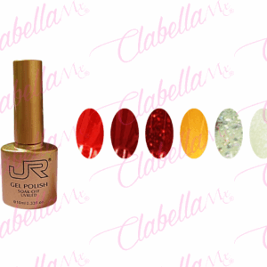 Geles JR  uv/led Navideña para uñas 6 piezas de 10ml por gama. 8A-144-1