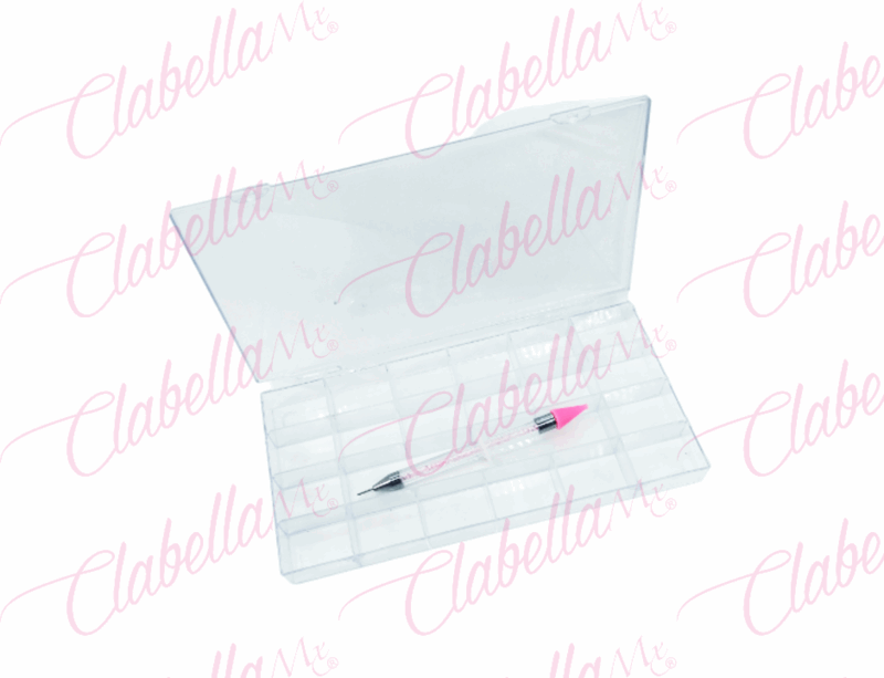 Estuche organizador  rígido CON KATANA multiusos de 24.5x12.2cm con 19 divisiones de 4x3cm a por pieza (PB)