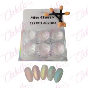 Efecto Aurora para uñas 6 piezas de 1/8oz por paquete (La marca puede cambiar)