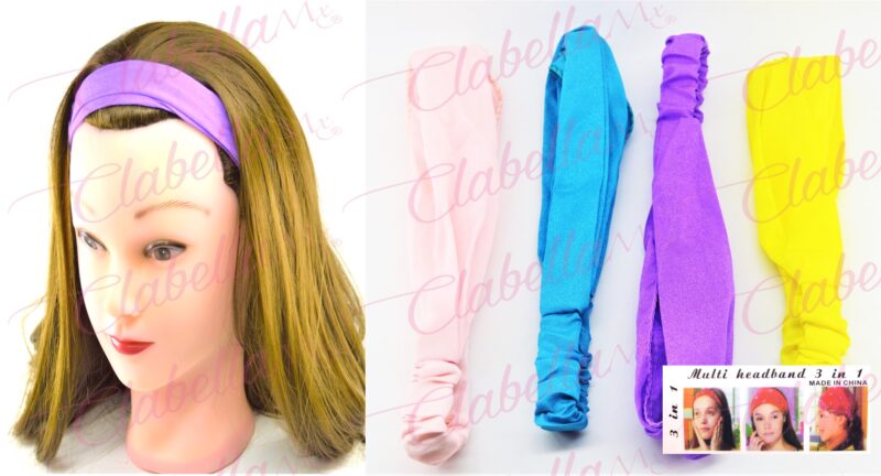 Diadema de 3 usos para cabello aprox de 18cm por pieza, surtido el modelo puede variar (Delgada)