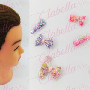 Prendedor relleno de figuras para cabello aprox de 5.5cm por par,  surtido el modelo puede variar (Par) (PB)