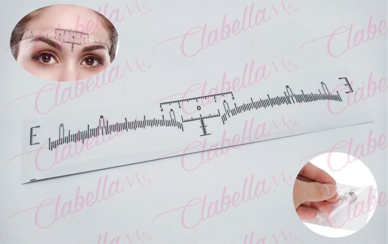 Regla medidora adhesiva para microblading aprox de 19x4cm por pieza 7#-13