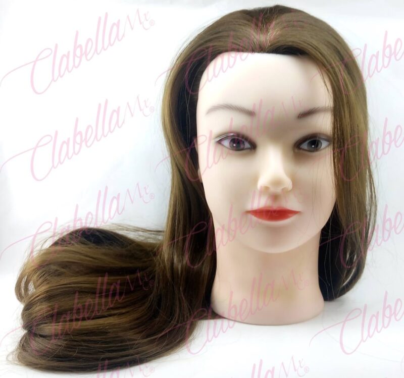 Cabezote -  Cabeza de práctica PREMIUM cabello sintético de 11" incluye base  por pieza (Plus, NO económico JR)ESPECIFICAR: