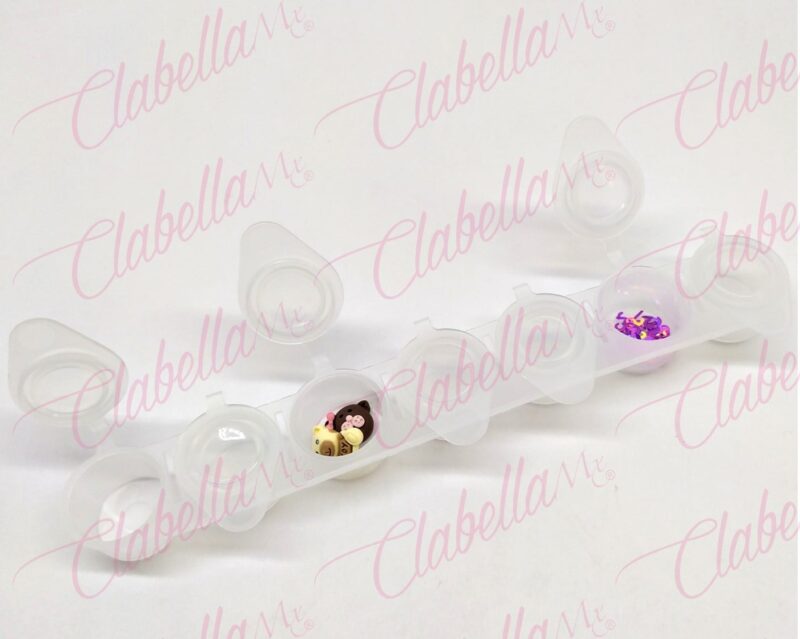 Godete multiusos para pigmentos de cejas, pestañas u otros aprox de 20x3cm con 7 divisiones de 2.5x2.5cm y tapa individual por pieza  (No incluye accesorios) (7 divisiones) (PB)