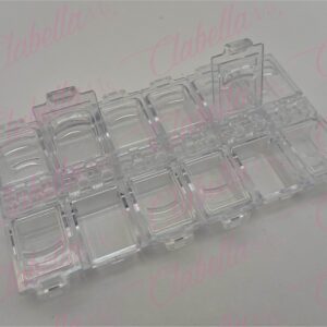 Pastillero - Estuche organizador rígido de13x8cm con 12 divisiones de 3x2cm y tapa individual  por pieza  (No desmontable) (12 divisiones rígido) (PB)