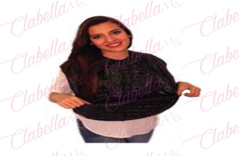 Capa negra neutral de plástico con bolsa al frente para estilistas por pieza CAN (PB)