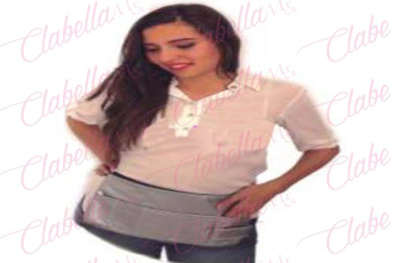 Mandil negro cangurera vini-piel para estilistas por pieza, surtido MAC (PB)