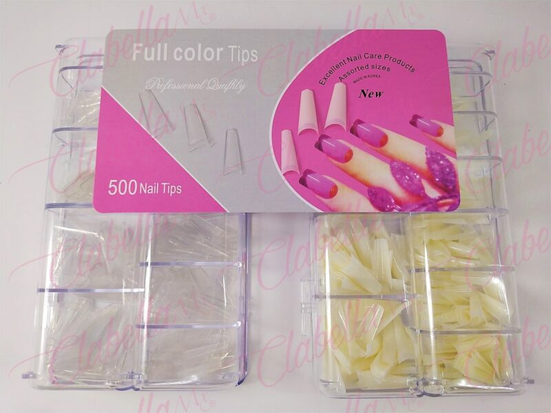 Tips COFFIN BALERINA para uñas en estuche rígido con 500 piezas. ESPECIFICAR: