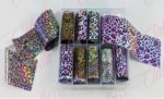 Papel foil animal print para uñas, en estuche de 13x10cm con10 rollos aprox de4x90cm, surtido (PB)