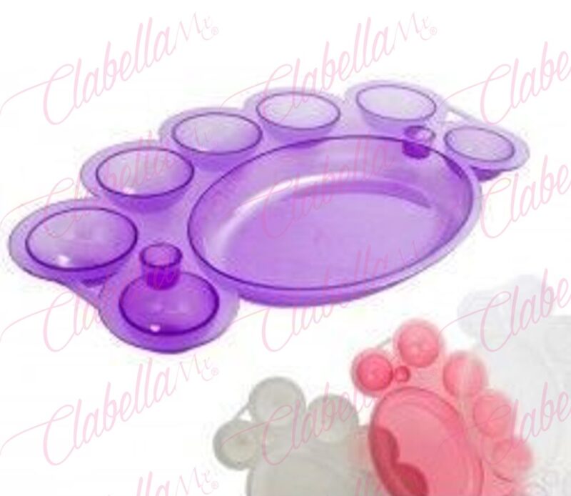 Godete de plástico en forma de acuarela multiusos para uñas aprox de 10.5x16.5x1.5cm por pieza, surtido