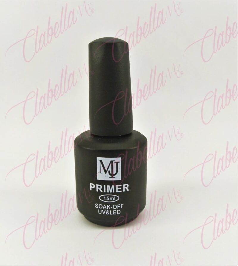 Primer MJ  para aumentar la adherencia y con ello la duración de gel, esmalte, polygel, acrílico, etc., en uñas naturales, 15ml por pieza. Se recomienda usar después de nivelador o regulador de PH y deshidratador o adherente para mejores resultados. 8A-127 (pb)