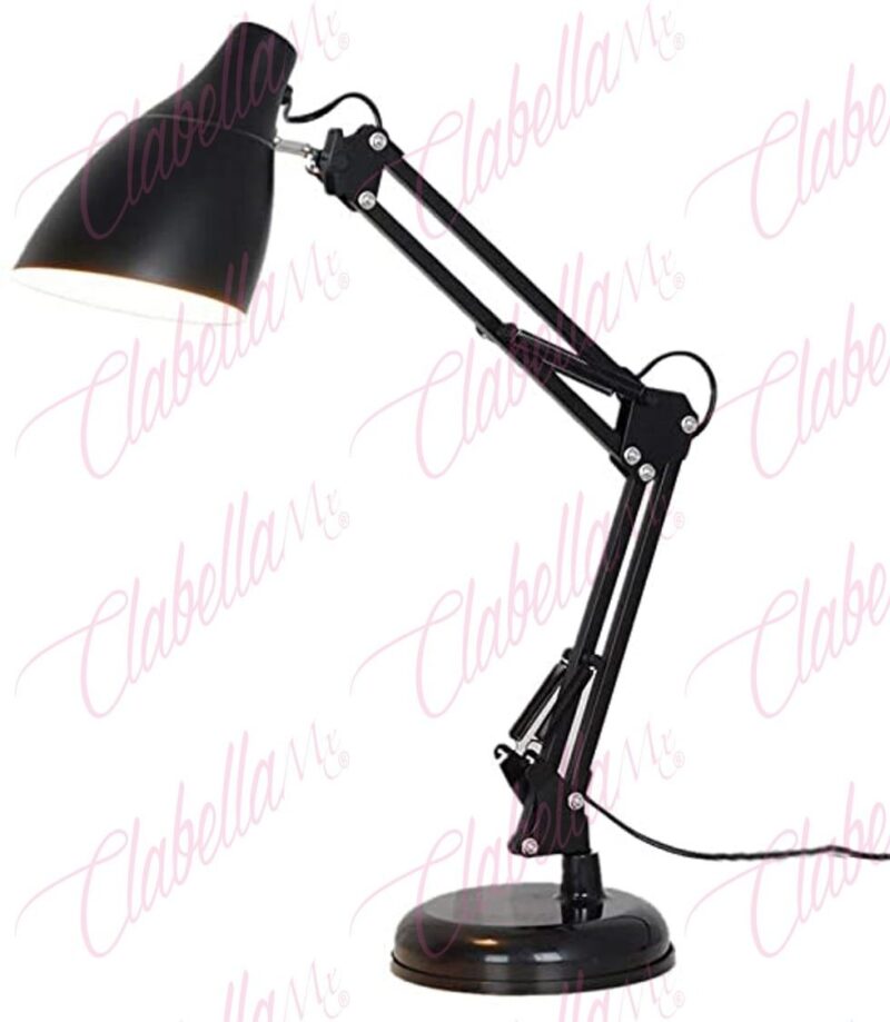 Lámpara Pixar CHICA CON TORNILLO de foco multiusos para escritorio, flexible y con base de tornillo, 40w aprox 57cm de altura, acabados metálicos con cable de luz por pieza sin base (Chica con tornillo)