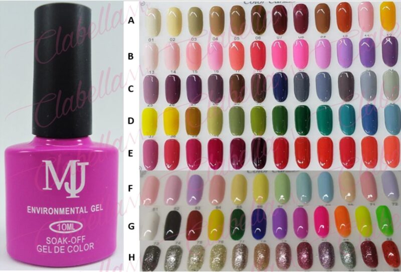 Geles MJ uv/led  para uñas 12 piezas de 10ml por gama,  8A-111  (PB) ESPECIFICAR: