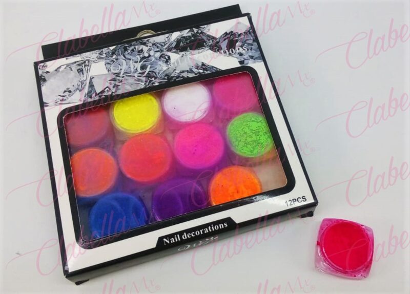 Pigmento para acrílico para uñas 12 piezas de 1/8 por estuche. KT (236)-0854, HQ-50 / KT221-0854 (PB)