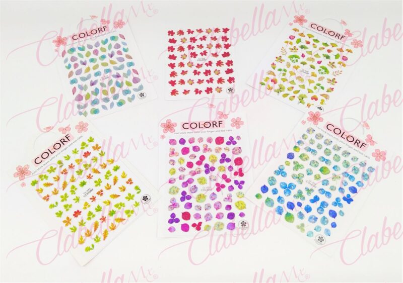 Decoración sticker de HOJAS-OTOÑO 3D para uñas aprox de 8x10cm por planilla, surtido