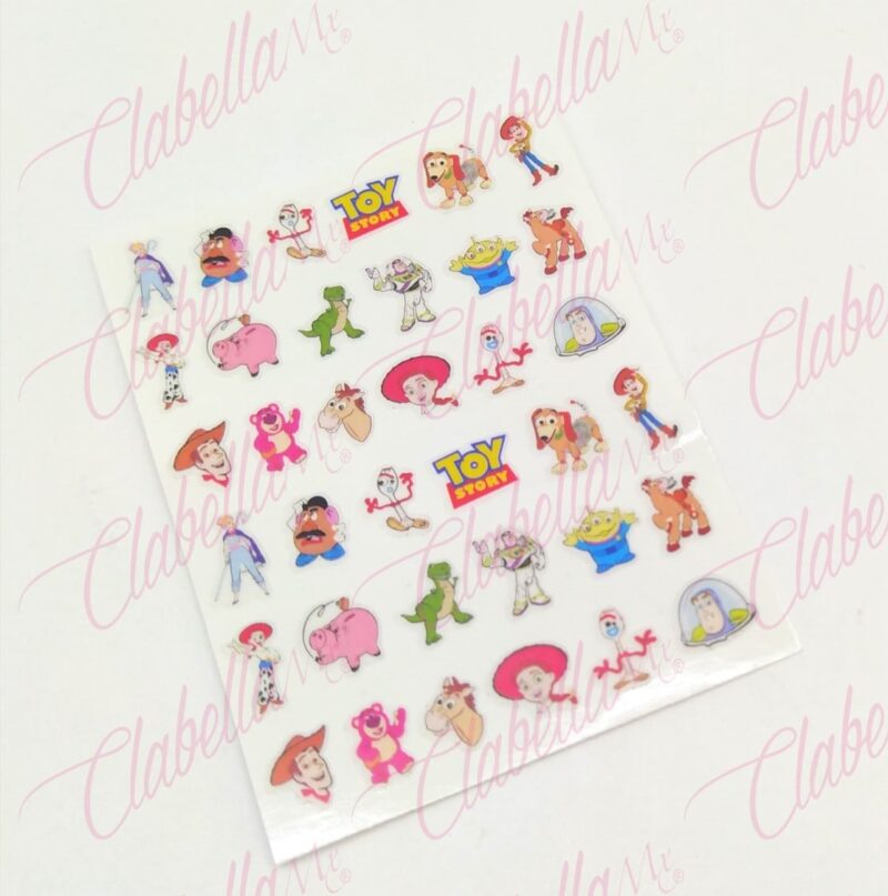 Decoración sticker TOY STORY para uñas aprox de 6.5x8.5cm por planilla, surtido (PB)
