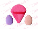 Borlas en forma de diamante, 1 grande de 7x6cm, 1 mediana de 4x3cm y 1 chica de 3x2cm para aplicar maquillaje, paquete con 3 piezas, surtido