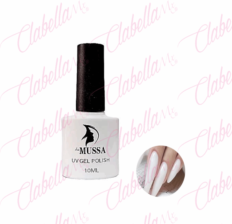 Gel Mussa uv/led  color blanco efecto LECHOSO para uñas 10ml por pieza