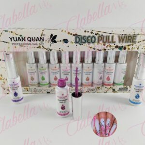Gel Yuan Quan uv/led gama disco diamond (reflectiva) en forma de delineador para decorar uñas 12 piezas de 13 ml por estuche. A-L93