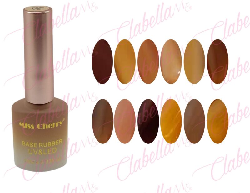 Geles Miss cherry uv/led base rubber nude para uñas 12 piezas de 10ml por gama, 106MC-1206