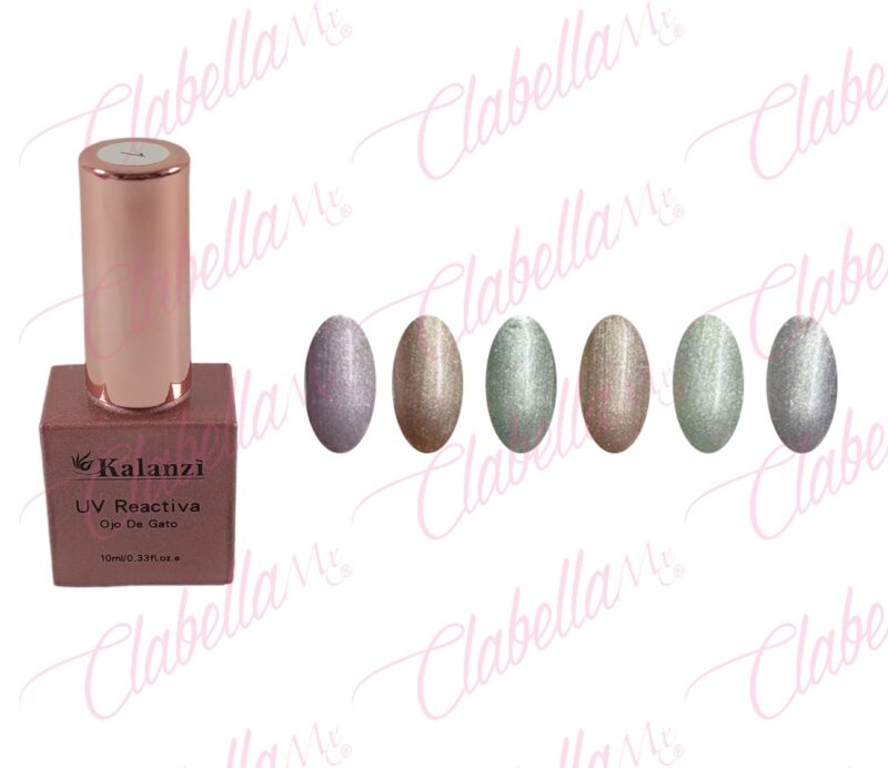 Geles Kalanzi uv/led reactiva ojo de gato (cambia de color con la luz) para uñas  6 piezas de 10ml por gama (Se necesita imán) KLZ-X216