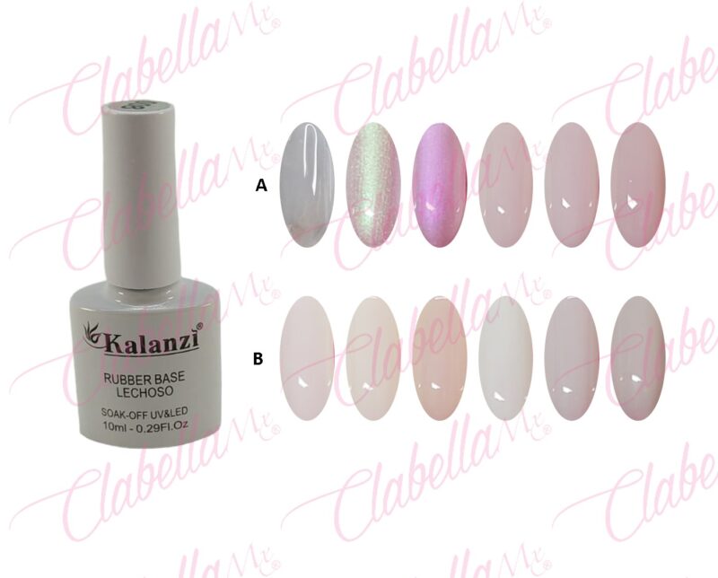 Geles Kalanzi uv/led  base color rubber lechoso  para uñas 6 piezas de 10ml por gama KLZ-Q077 ESPECIFICAR: