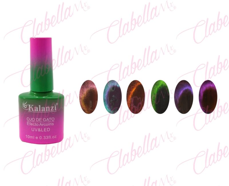 Geles Kalanzi uv/led  efecto arcoiris ojo de gato  para uñas 6 piezas de 10ml por gama KLZ-Q087 (Se necesita imán)