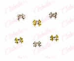 Decoración DIJES DE MOÑO CHICO 3D CON CRISTAL EN FORMA DE CORAZÓN para uñas aprox de 1X.5cm por pieza a granel, surtido 116MC43-72