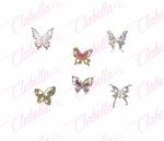 Decoración DIJES MARIPOSAS 3D de metal con cristales incrustados aprox 1.5cm por pieza a granel, surtido