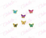 Decoración DIJES MARIPOSAS 3D de plastico y orilla de metal  para uñas aprox de 1cm por pieza a granel, surtido