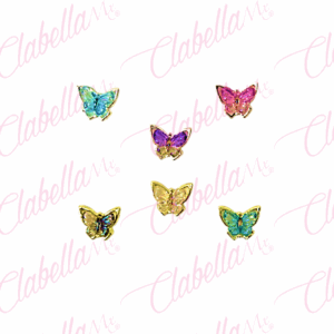 Decoración DIJES MARIPOSAS 3D de plastico y orilla de metal  para uñas aprox de 1cm por pieza a granel, surtido