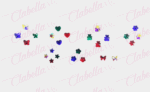 Decoración DIJES DE CRISTAL para uñas aprox de .5X.5cm por pieza a granel, (PB) ESPECIFICAR: